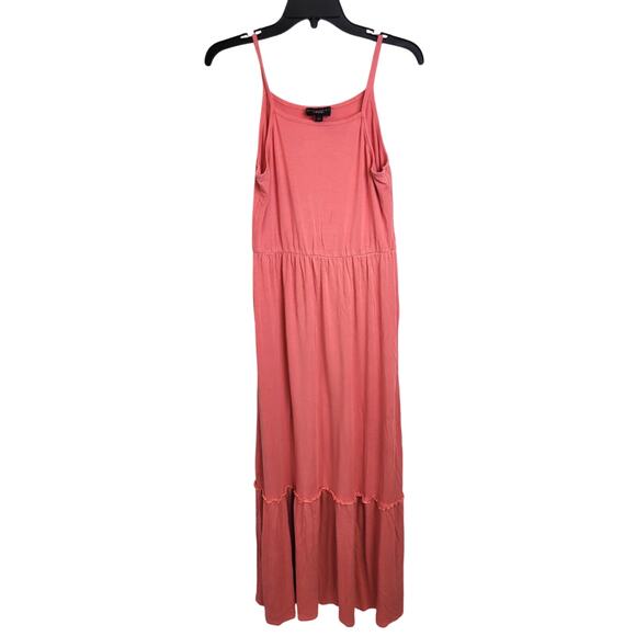 Vtg Discreet Maxi Dress Orange Sleeveless Cottage Beach Women's Size Large - Picture 1 of 9